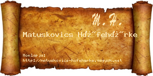Matuskovics Hófehérke névjegykártya
